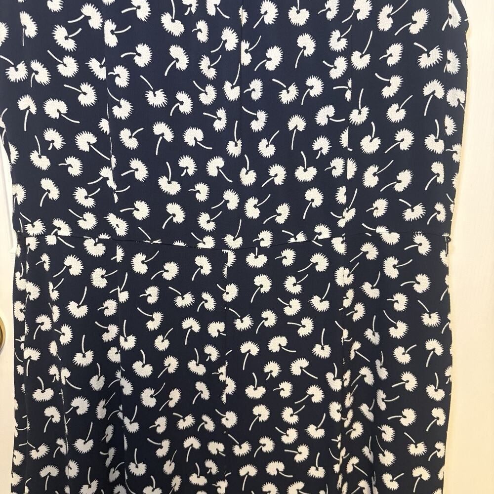 Talbots Dress Womens 10P Navy White Dandelion Midi Ruffle V-Neck Cottagecore New - Picture 13 of 16